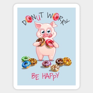 PIG Donut Worry Sticker